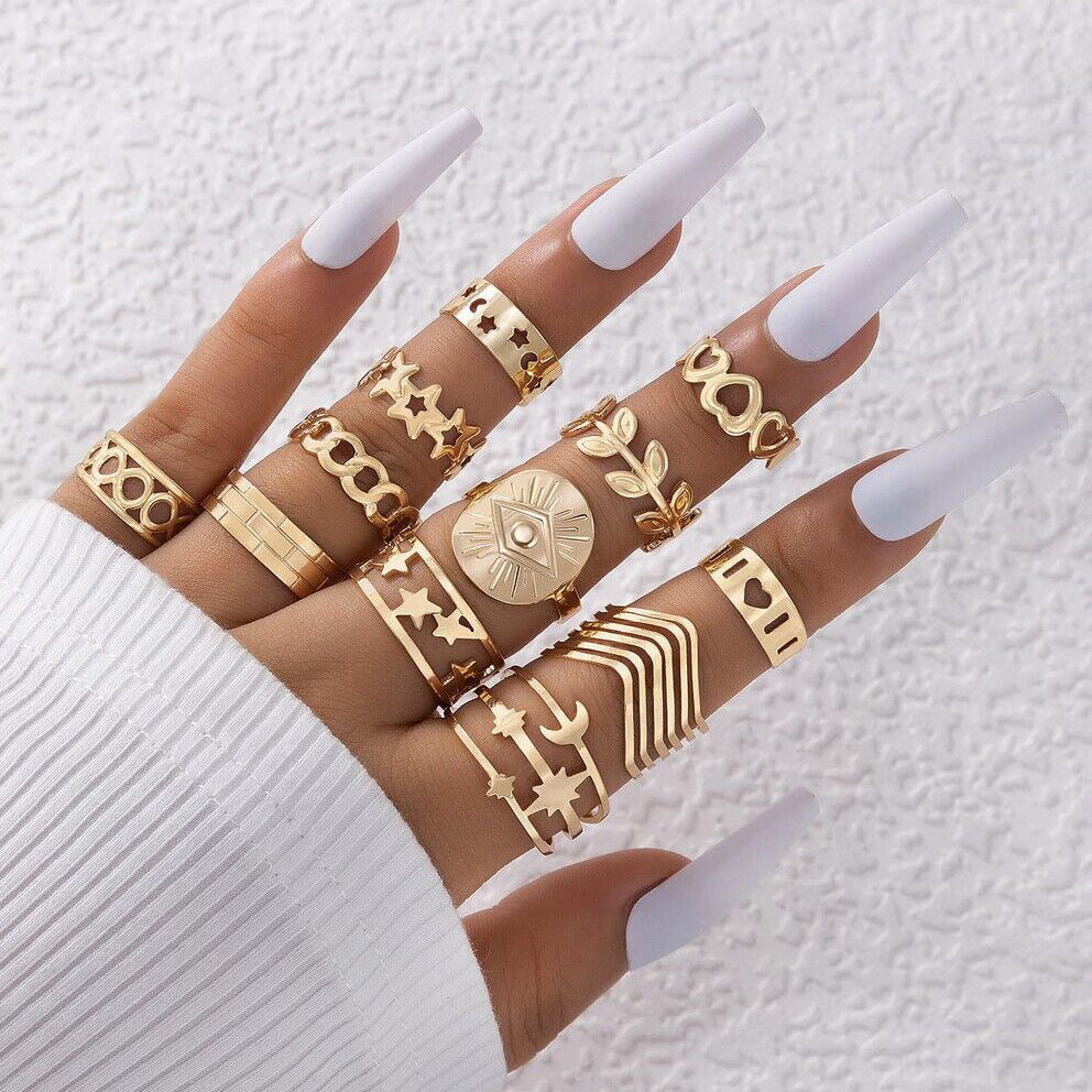 Wholesale Cool style multi-piece set of plain rings